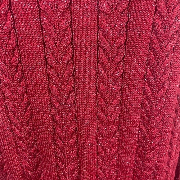 Athleta Merino Wool Blend Women’s Crossroads Crewneck Sweater Red Metallic Med - Picture 6 of 9